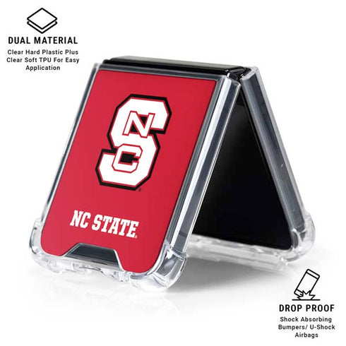 North Carolina State University Logo Red Galaxy Z Flip6 Clear Case
